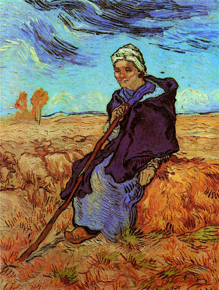 Shepherdess, The After Millet Van Gogh Oil Painting